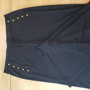 Lauren Ralph Lauren Wide Leg Sailor Pants, size 6, gold buttons, elastic…